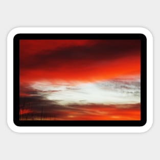 Red Blurry Sky Sticker